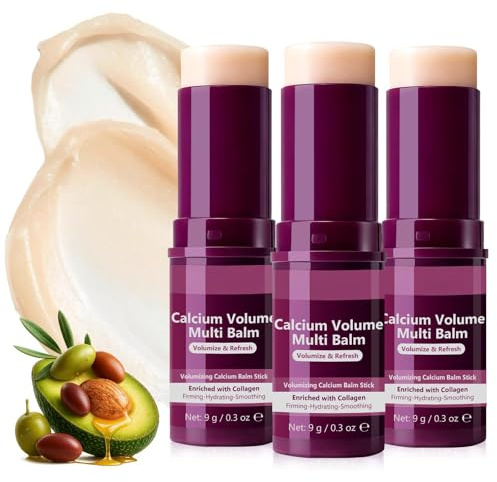 Calcium Volume Multi Balm, Calcium Multi Balm Stick, barra de hidratante de colágeno coreano, antienvejecimiento, caída, arrugas, adecuado para los ojos, la cara, el cuello (3)