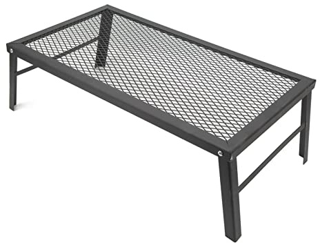 Generic Gril de Feu de Camp Pliable et Portable, Support de Cuisson étanche en Fer Robuste pour Barbecue en Plein Air, Gril de Camping Compact et Léger pour Pique-nique, Randonnée