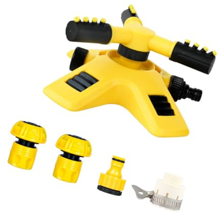 BESTOMZ Irrigatore da Giardino Rotante con Ugello Regolabile a 360 Gradi, Adattatore da 1 Pollice in Abs per Irrigazione Prato e Giardino Efficiente
