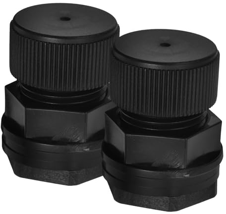 HOOWIFFY Adattatore per Serbatoio Filettatura 3/4 Pollici in PVC Nero, Connettore per Barile di Pioggia 2 Pezzi, Facile Installazione per Serbatoi e Acquari Domestici