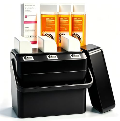 BACTIBLAST Professional Waxing Kit, 3 IN 1 Roll On Wax Machine, Fast Heating Wax Warmer with 3 Honey Wax Roller Refill, Wax Roller Heater Kit for Full Body Hair Removal, Ideal for Home & Salon Use