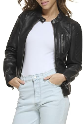 Levi's Faux Leather Motocross Racer Jacket (Standard And Plus) Giacca in Ecopelle, Nero, 1X Donna