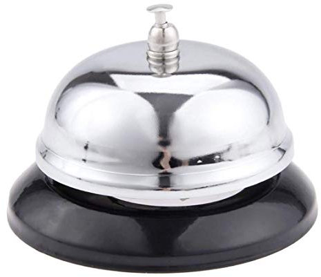 HeyNana Timbre de Recepción de Hotel Timbre de Mesa Timbre de Servicio Timbre Clasico de Acero para Llamadas de Servicio Plata Camarero