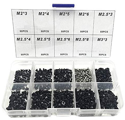 Kit de Vis pour Ordinateur Portable Universel 500 PCS M2 M2.5 M3 - Réparation pour IBM HP Dell Lenovo Samsung Sony Asus Gateway Acer