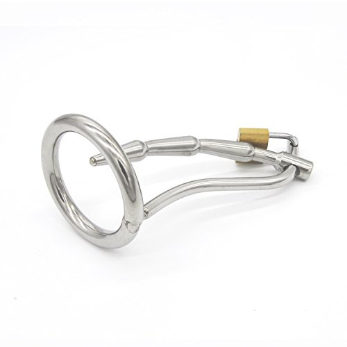 Bondage Masters Chastity Cage Male Chastity Device with Stimulation Urethral Tube