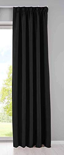 Gardinenbox Vorhang Blickdicht »Newyork« verdeckte Schlaufen Schwarz HxB 225x140 cm 1er-Pack Thermo-Gardine Verdunkelungsvorhang Blackout schalldämmend ÖKOTEX Kräuselband Raffhalter, 202020610