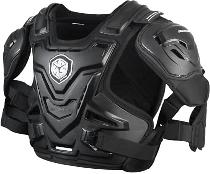 Scoyco Chest Protector Motocross, Motorcycle Armor Vest Lightweight Breathable Dirt Bike Chest and Back Protector Adjustable Protective Gear for Adult Road Racing Riding Cycling