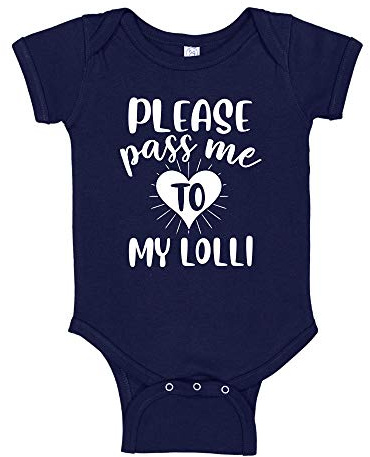 Please Pass Me to My Lolli Baby Romper NB Navy Blue