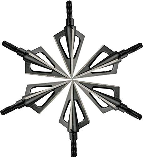 wolfman 6 Stück 100 Grains Pfeilspitzen Jagdspitzen Armbrust Bogen Arrow Broadheads mit 3 Klingen rostfreier Stahl Schraubspitze Bogensport Bogenschiessen Bogenjagd