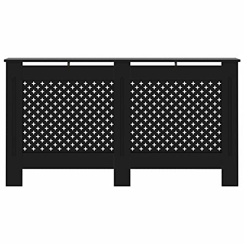 Tidyard Heizkörperverkleidung mit Wabenmuster Heizkörperabdeckung Heizungsverkleidung Heizung Heizkörper Abdeckung MDF Schwarz 152x19x81cm