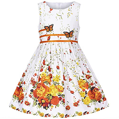 Sunny Fashion Mädchen Kleid Lila Rose Doppelklicken Krawatte Party Kids Trägerkleid Gr. 98-146