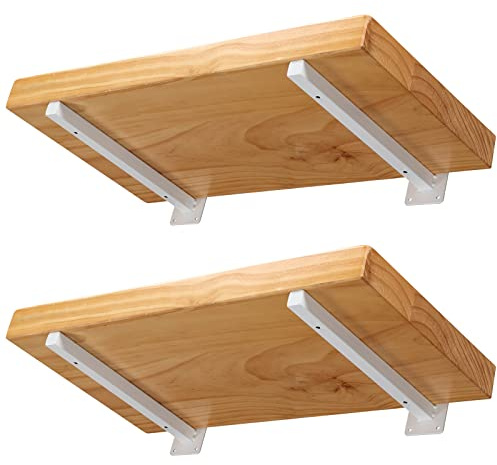 HOME COMPOSER Supporti per scaffali in metallo bianco 30cm, Supporti per mensole galleggianti 4 pezzi per montaggio scaffale a parete fai da te, Supporto a parete per abbigliamento, libri in soggiorno