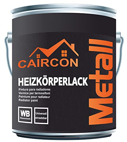CAIRCON Heizkörperlack Heizkörperfarbe Metallschutzlack Lichtgrau 2,5L