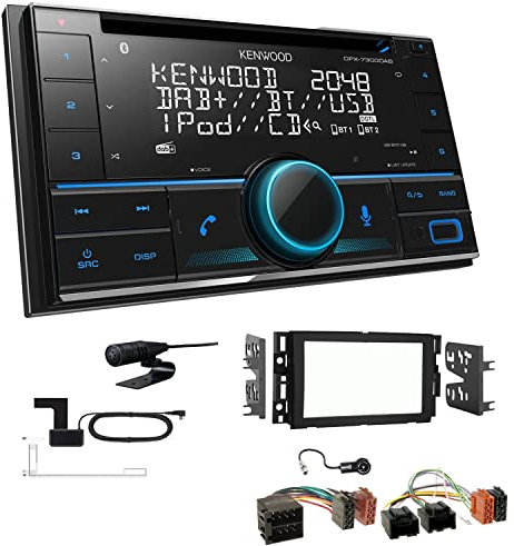 Kenwood DPX-7300DAB 2-DIN Autoradio mit Bluetooth Digitalradio DAB+ USB CD passend für Chevrolet Suburban ab 2007 schwarz