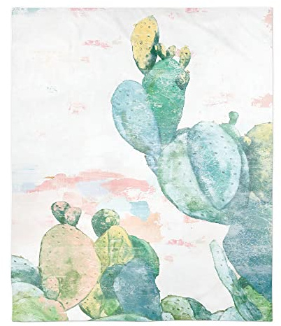 Creative Products Funky Cactus Print 50 x 60 Coral Fleece Blanket