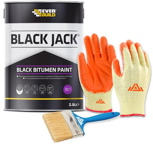 PERFECTONISH 901 Black Jack Bitumen Paint Odourless and Taint Free Black Film for Metal Protection, Concrete Structures and Overcoating Wood Weatherproof Solvent Based Paint (2.5 Liters)