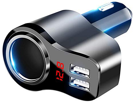 Adaptador de Cargador de Coche USB KIMISS, Cargador de Coche, Divisor de Puerto USB Dual, Enchufe de 12V-24V, Toma de Corriente para Encendedor de Cigarrillos