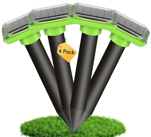 Solar Maulwurfschreck,Maulwurf vertreiber 4 Stück,Ultraschall Maulwurfschreck für Vertreiben Wühlmäuse,Maulwürfe vertreibens,Wühlmausschreck