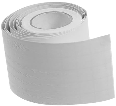 Veemoon 2 Rolls PVC Skirting Board Flexible Self-Adhesive Baseboard Wall Decals Peel and Stick Molding Trim for Bedroom Balcony Corridor Ceiling 5m White Wood Grain