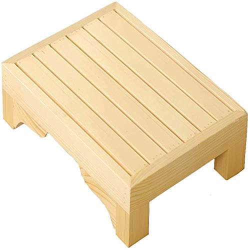Fußhocker, kreativer Ottoman, doppelseitig geschliffen, gratfreier Massivholz-Bett-Fußhocker, rutschfeste Holzmatte, Sofa-Fußhocker (Größe: D – 40 x 30 x 10 cm)
