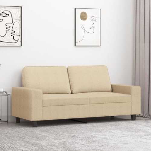 Homgoday 2-Sitzer-Sofa, Creme, 140 cm, aus Stoff, für den Außenbereich, für den Garten, Bett, Sofa, Couch, Gartensofa, Wohnzimmer, Terrasse, Außenbereich, Möbel