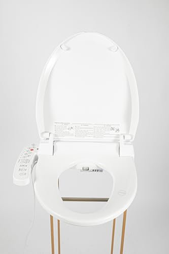 WOLEGM Elektronischer Smart Bidet, Ipx4-Wasserabdichtung WC Toilettensitz mit Selbstreinigende Düse und Beheizter Sitz,Weiß