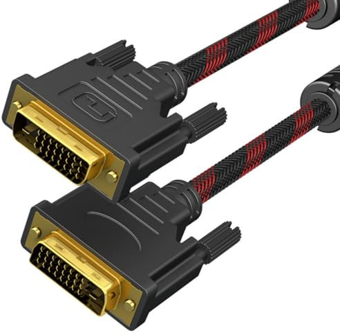 DVI to DVI Cable DVI-D 24+1 Gold Plated Cable Dual Link Support Video Cable Converter Supports Monitor PC TV Gaming Projector -1080p Full HD 60Hz（1.5m）