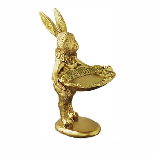 WAZUBC Hasenständer Heimdekoration Hasen Ornament Oster Schmuckhalter Vintage Heimdekoration Ring Halskette Ohrringe Organisation Schale Foto Requisite Schreibtisch Ornament