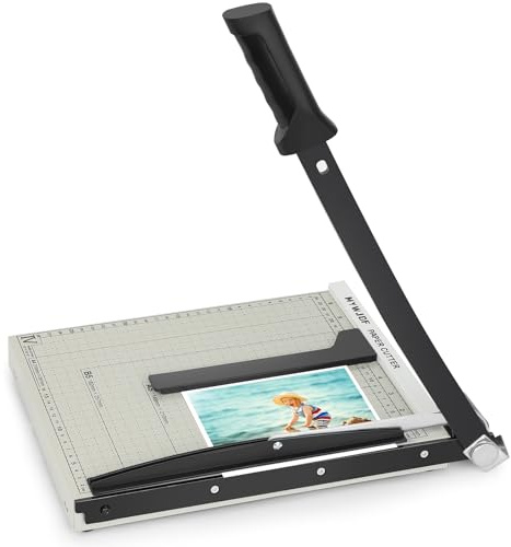 Paper Cutter 12 Inch, Heavy Duty Guillotine Paper Cutter Slider Trimmer, Paper Slicer with Magnetic Guide, Safety Lock, 8 Sheet Capacity for Cardstock, Crafts, Office & Home Use