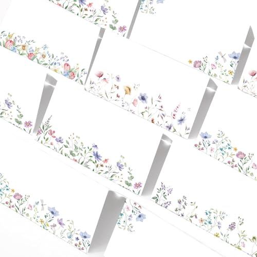120pcs Wildflower Table Place Cards Tent Card Name Place Cards 2 x 3.5 Inches-Table Setting Name Card for Birthday Party Baby Shower Wedding