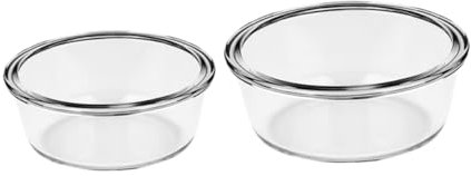 PAMINGONO Bol De Vidrio para Hornear 2 Piezas (650ml 1000ml) Resistente Al Calor, Ensaladera De Cristal Gruesa para Cocina Doméstica, Recipiente para Alimentos Apto para Microondas y Horno