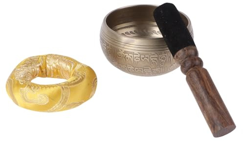 TOYANDONA Klangschale für Meditation und Yoga Robuste Tibetische Schale mit Reinem Klang für Achtsamkeit und Heilung Formschöne Geschenkidee
