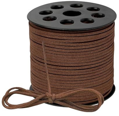 Yqhugbc Cordón de Cuero de Gamuza, para Colgante, Cordón de Piel, Cuerda Cuero, 91m x 2,6mm para Hacer Collares, Pulseras, Joyería y Manualidades