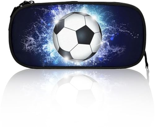 Federmäppchen für Kinder, Fußball-Federmäppchen, großes Fassungsvermögen, 3D-Fußball-Kinder-Federmäppchen, Kindergartenetui, für Jungen und Mädchen, Schule und Büro
