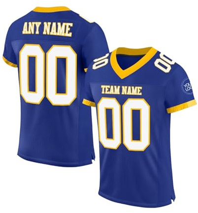 American Football Trikot Sport-T-Shirt Personalized Printed Name und Nummer Mode Mehrfarbiges Rugby-Shirt für Jugend Mädchen Herren Vorschulkinder