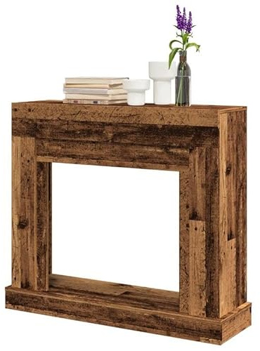 Bordo per caminetti e stufe a legna, 100 x 30 x 87,5 cm, in legno dal design rustico, durevole e facile da pulire, perfetto complemento per ambienti accoglienti