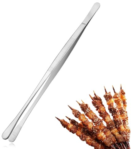 UIEXEA Pinze da Cucina Professionali, Pinzette Professionali da Cucina Lunghe in Acciaio Inox per Barbecue, Utensili da Cucina Professionali per Cucinare Strumenti per Griglia
