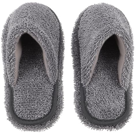 minkissy Zapatillas para Barrer el Suelo Mopa Desmontable, Lavables, Talla M (38-41), Color Gris, Pantuflas para Limpiar el Polvo Hogar y Oficina, Ideales para Limpieza Silenciosa y Rápida