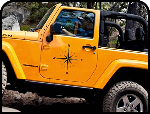 Rose des vents autocollants Boussole autocollant Pour hors-route 4 x 4 Côté capot Porter offroad Stickers autocollant Côtés Aufkleber decals (NOIR)