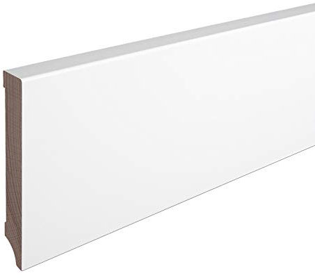 Sockelleiste Massiv Holz Buche weiß lackiert Weimarer Profil Modern 120mm