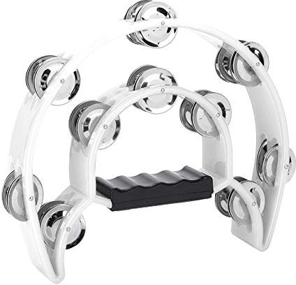 un pandero de los mejores brand,tambourine,Tbest Tamburin Hand Tamburine Double Row Jingle Handbell Tambourine Percussion Musikinstrument(Weiß)