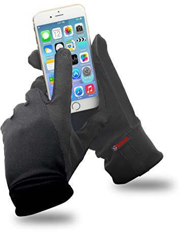 AXELENS Sporthandschuhe Herren Damen Touchscreen Winter – Wind- und Regenschutz, Atmungsaktiv – Für Running, Radfahren, Motorrad, Trekking – Smartphone-kompatibel – Unisex_Schwarz_XL