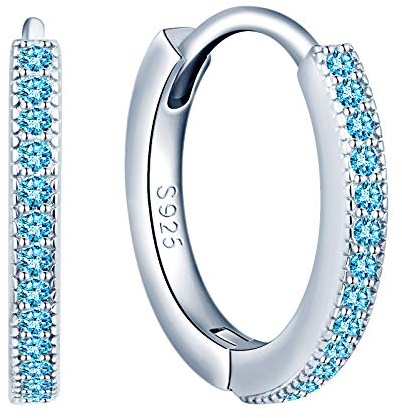 MicLee Damen Ohrringe Creolen 925 Sterling Silber Sterling Zirkonia Einfach Ohrringe Ohrschmuck mit Geschenkbeutel,Super Weihnachten Geschenk