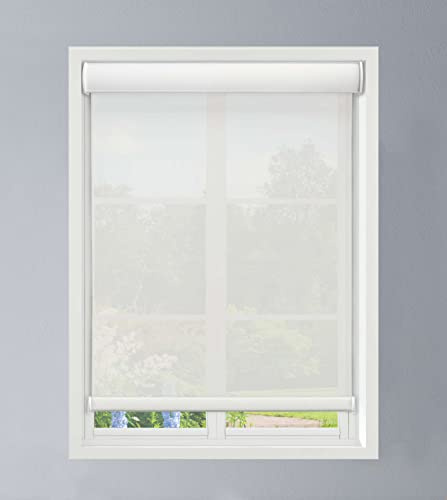 Linen Avenue Custom Cordless Cassette 5% Solar Roller Shade, 72 W x 78 H White (Arrives 1/4 Narrower)
