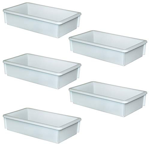 BRB 5x Wanne mit umlaufendem U-Rand, 8 Liter, Außenmaße LxBxH 450x255x105mm, weiß