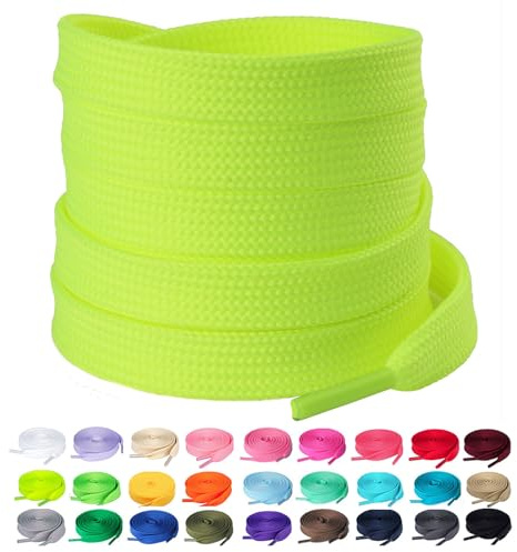 Olukssck 2 Paar Flache Schnürsenkel, langlebig, Ersatz, 10 mm, hochwertig, für Sportschuhe, Stadtschuhe