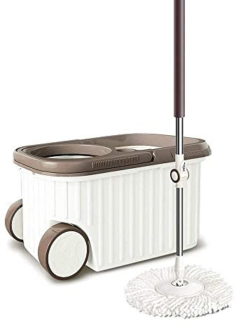 JINHH Spin Mop Bucket Floor Cleaning System with On Wheels Floor Mop for Home Commercial Cleaning Bucket Floor Cleaning System