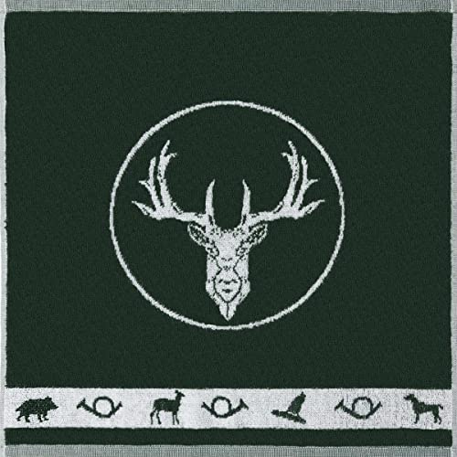 KRACHT Frottee Frottier Küchentuch Geschirrtuch Jagd grün 50x50 cm