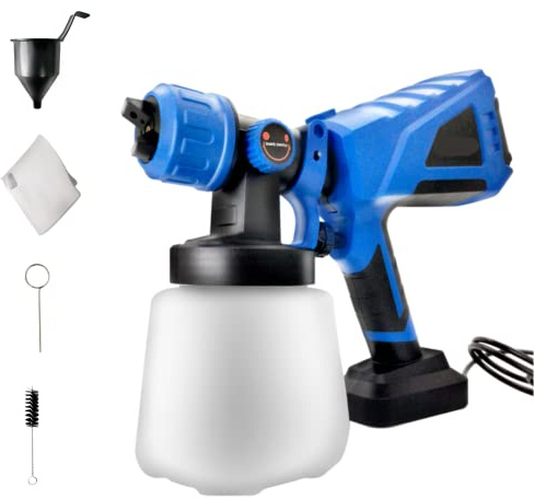 550 W Farbsprühgerät, elektrische Farbspritzpistole mit abnehmbarem Tank, 1000 ml, 3 Sprühmuster, für Farben und Wandfarben im Innen- und Außenbereich mit DIY und Dekoration