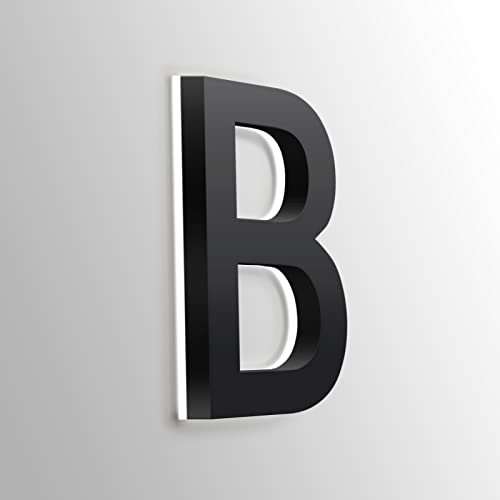 Numeri Civici A LED, Numeri Civici Retroilluminati A LED, Numeri Civici A LED Galleggianti In Acciaio Inossidabile Nero Per Esterni, Insegne Luminose, Luce Bianca,6 Pollici,6